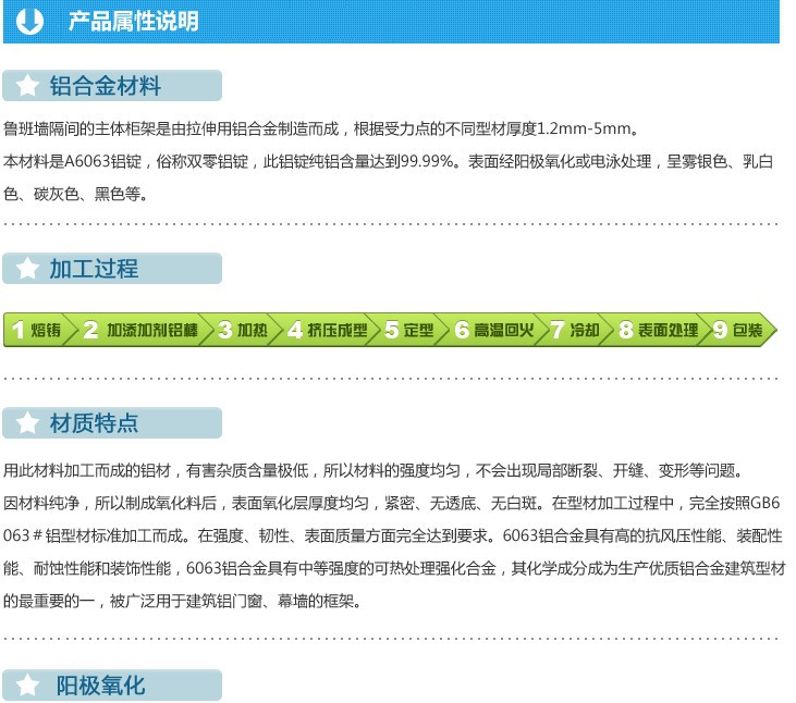 高隔间型材产品